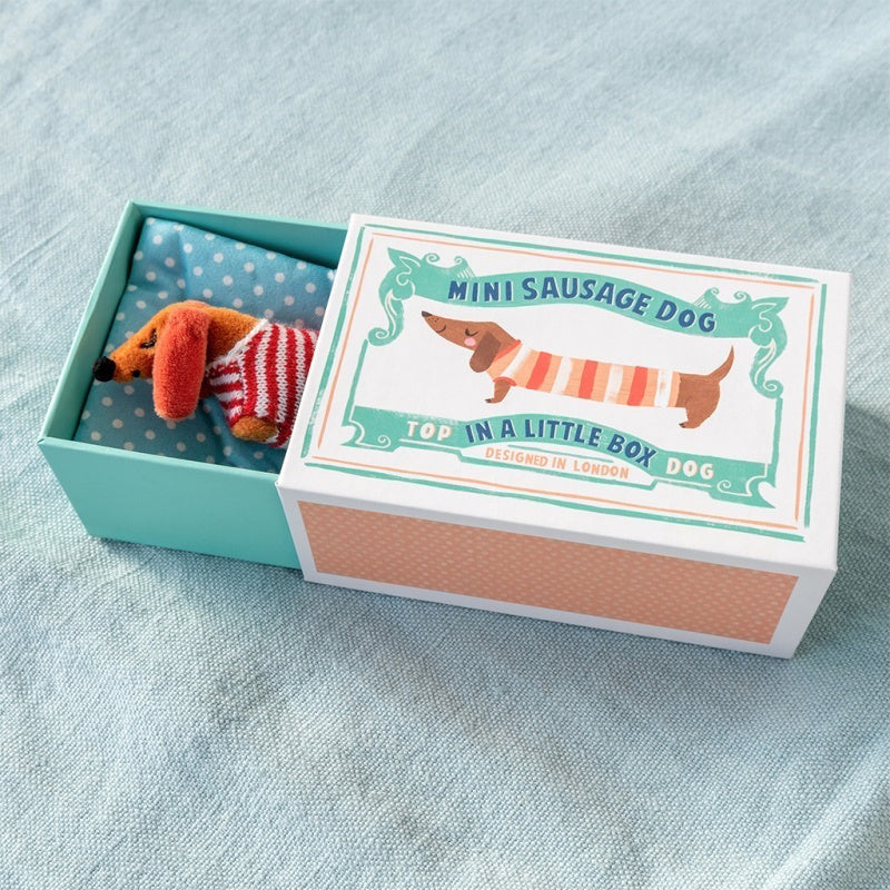 Rex London Mini Sausage Dog in a Little Box (14cm)