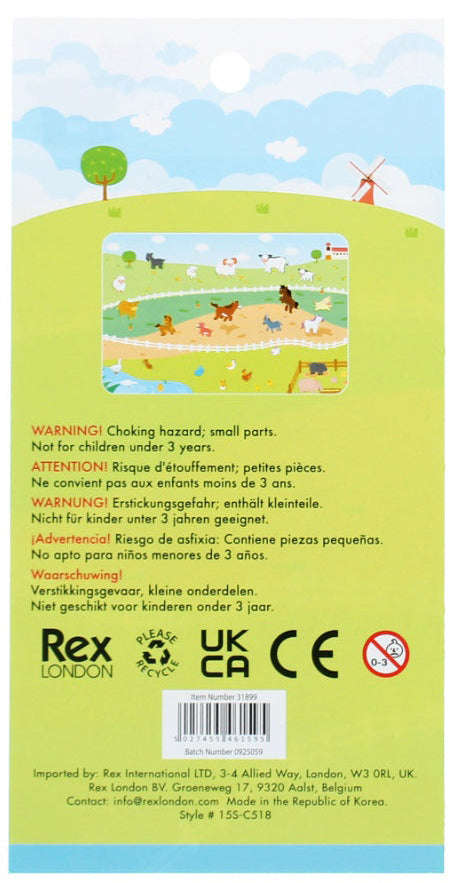 Rex London 3D Puffy Stickers - Farm Animals