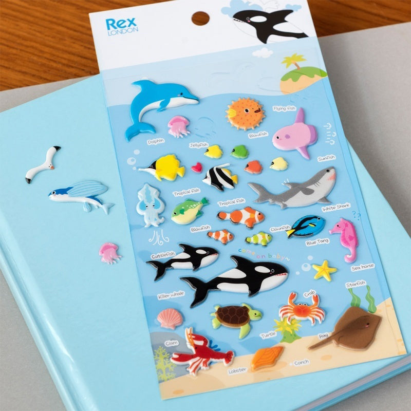 Rex London 3D Puffy Stickers - Sea Creatures