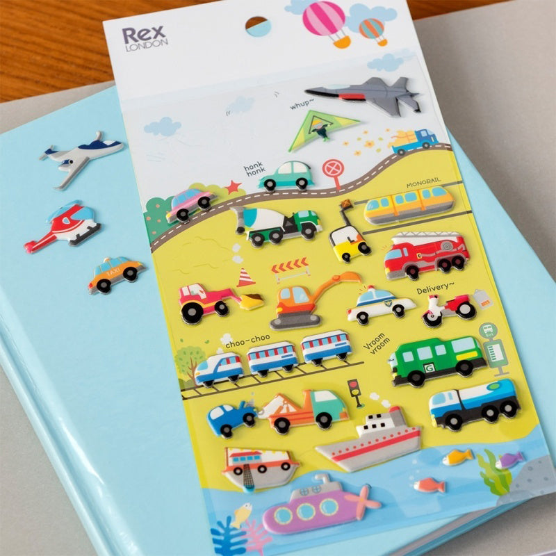 Rex London 3D Puffy Stickers - Vehicles
