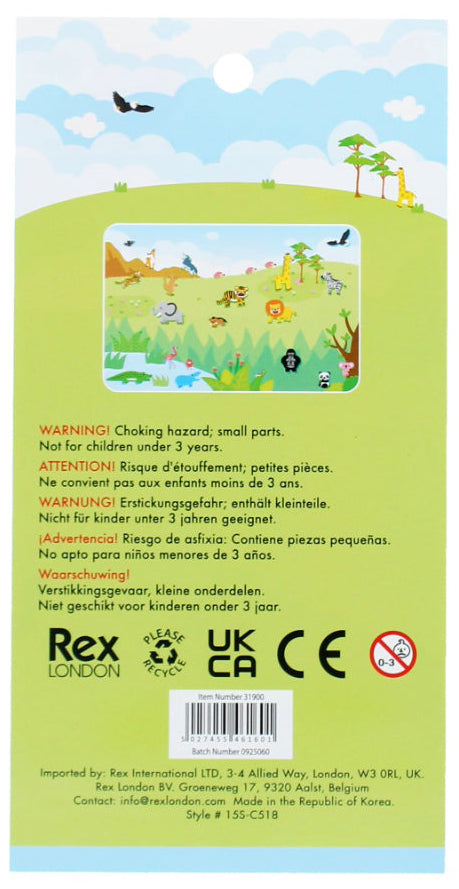 Rex London 3D Puffy Stickers - Wild Safari Animals
