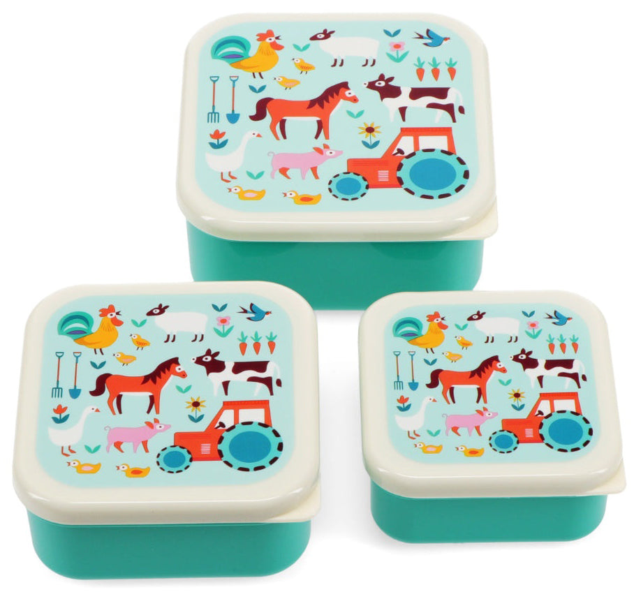 Rex London Farmyard Set of 3 Snack Boxes