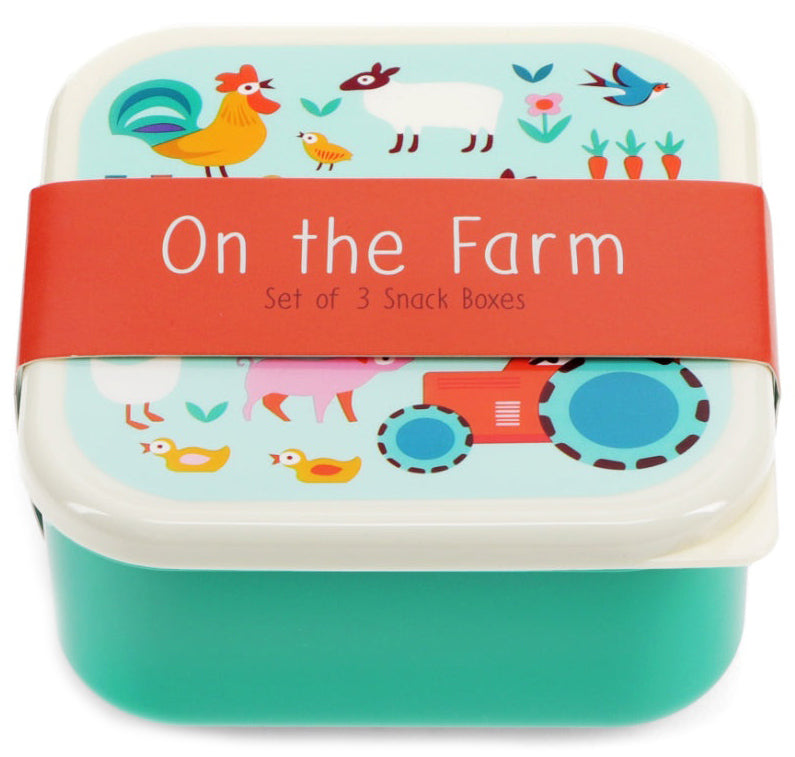 Rex London Farmyard Set of 3 Snack Boxes