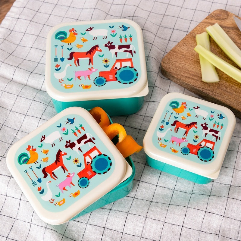 Rex London Farmyard Set of 3 Snack Boxes