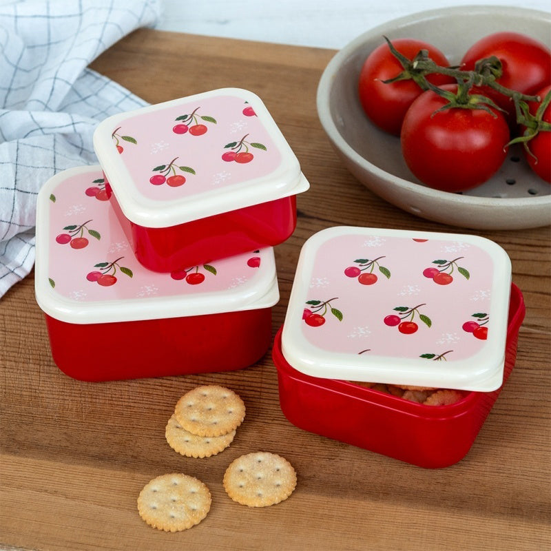 Rex London Little Cherry Set of 3 Snack Boxes