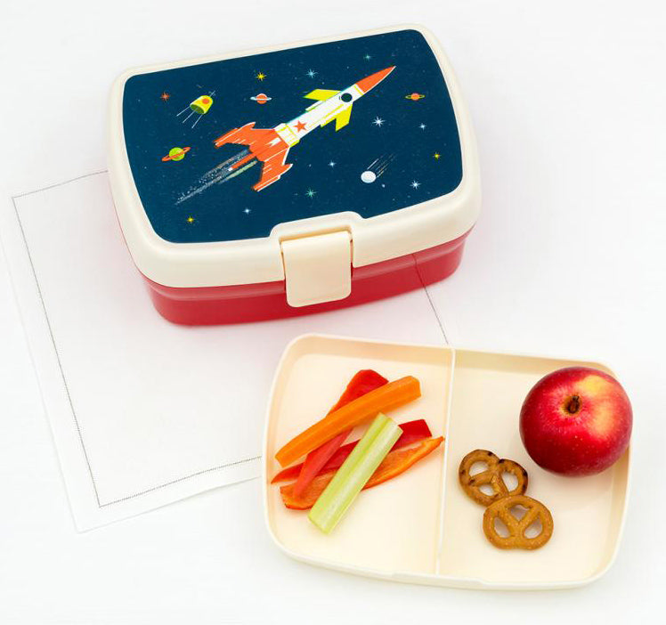 Rex London Space Age Rocket Lunch Box with Tray