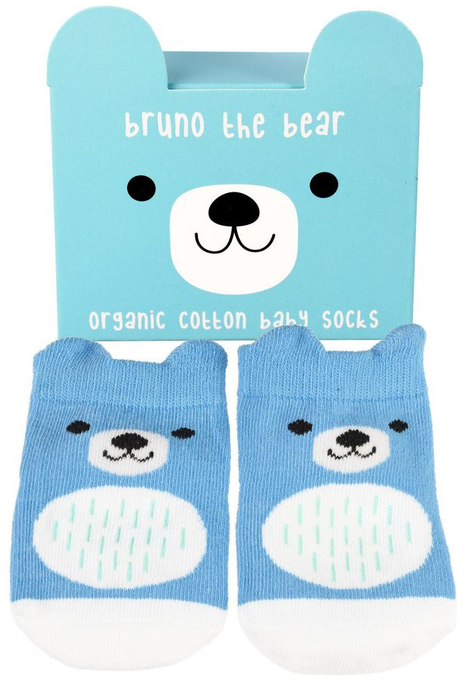 Rex London Organic Cotton Baby Socks - Bruno the Bear