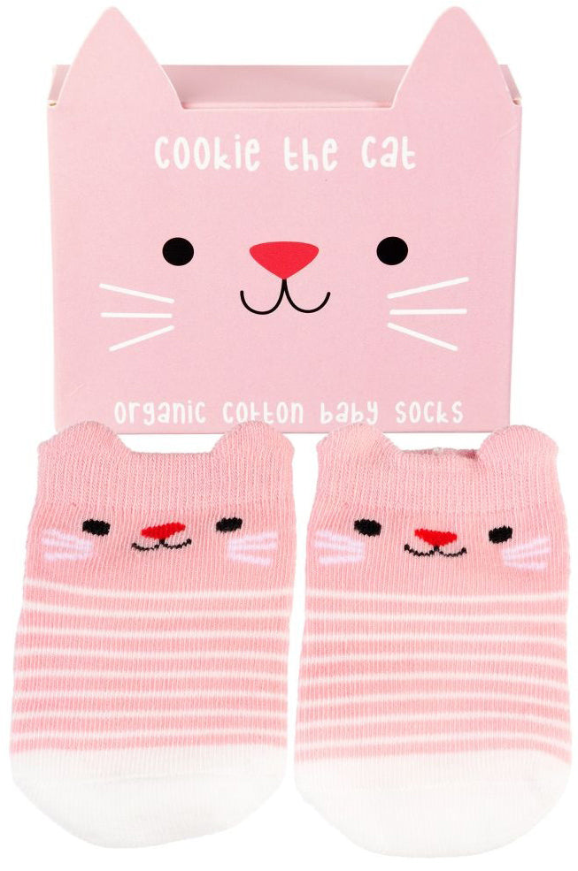 Rex London Organic Cotton Baby Socks - Cookie the Cat