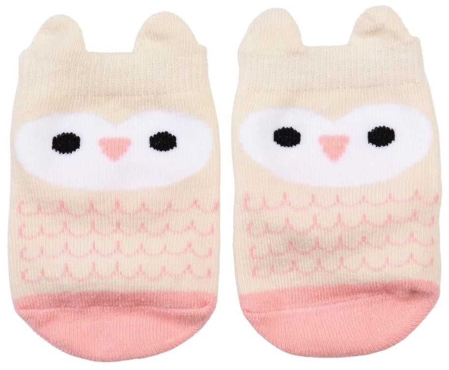 Rex London Organic Cotton Baby Socks - Pink Owl