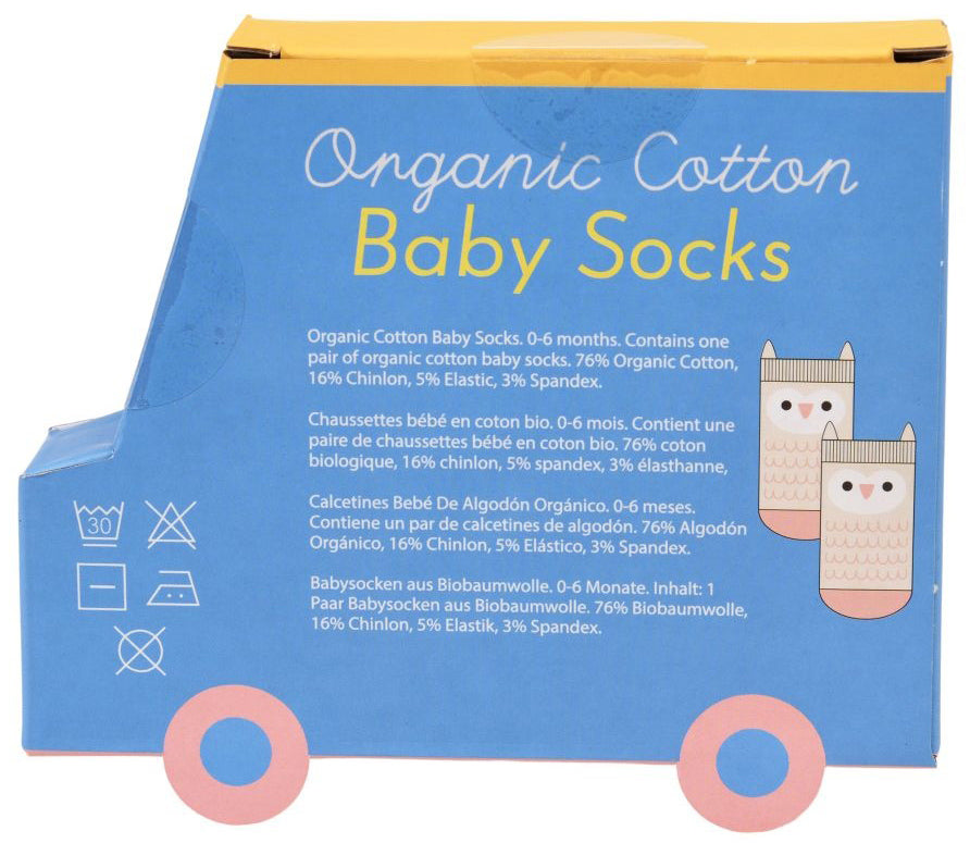 Rex London Organic Cotton Baby Socks - Pink Owl