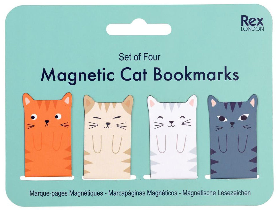 Rex London Set of 4 Magnetic Cat Bookmarks