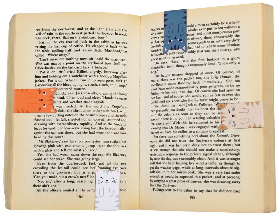 Rex London Set of 4 Magnetic Cat Bookmarks