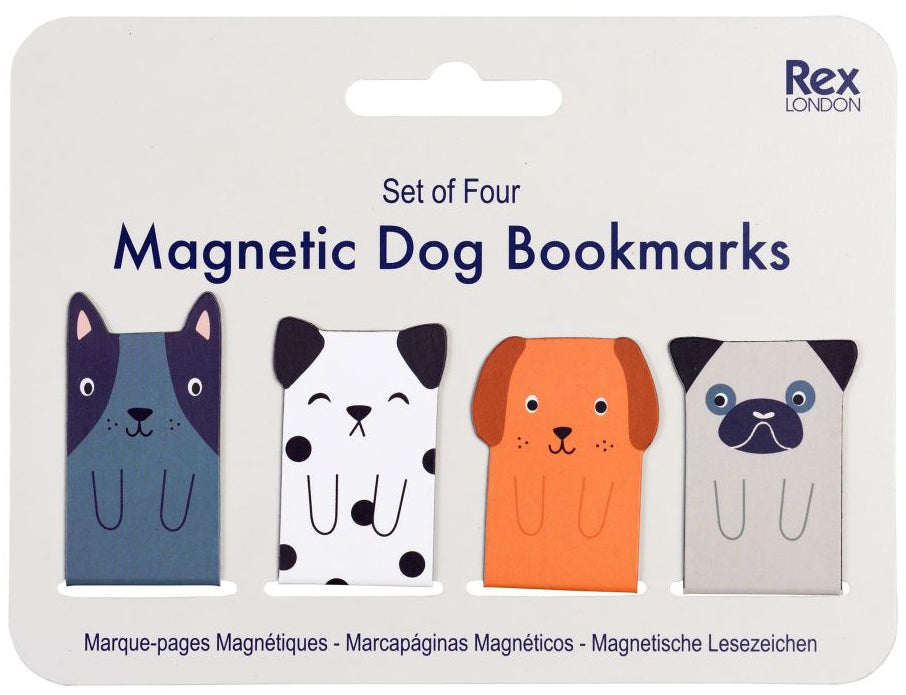 Rex London Set of 4 Magnetic Dog Bookmarks