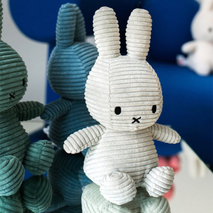 Miffy Plush Sitting ECO Corduroy - Soft Grey (23cm)