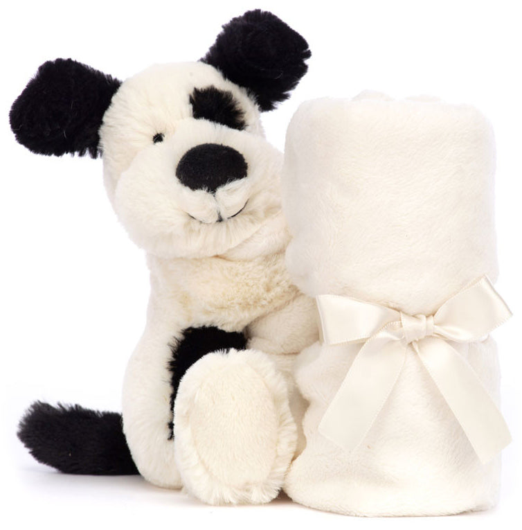 Jellycat Bashful Black & Cream Puppy Soother