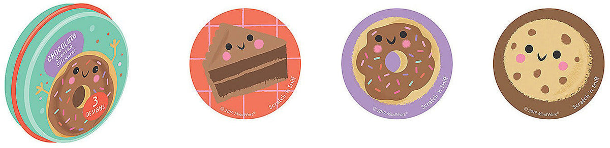 Sweet Scented Scratch & Sniff Stickers Tin - Chocolate