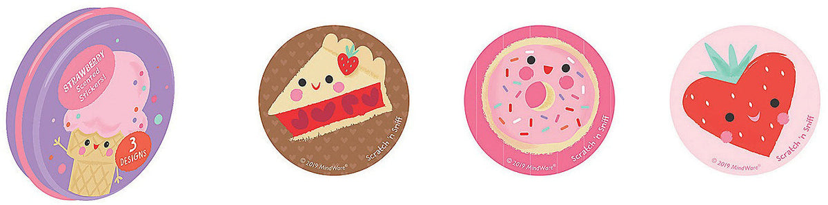 Sweet Scented Scratch & Sniff Stickers Tin - Strawberry