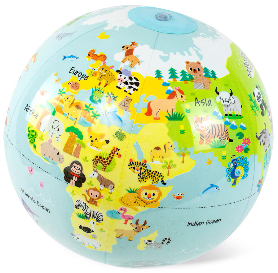 Tiger Tribe Inflatable World Globe - Baby Animals (30cm)