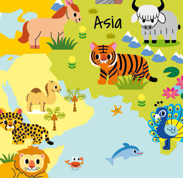 Tiger Tribe Inflatable World Globe - Baby Animals (30cm)
