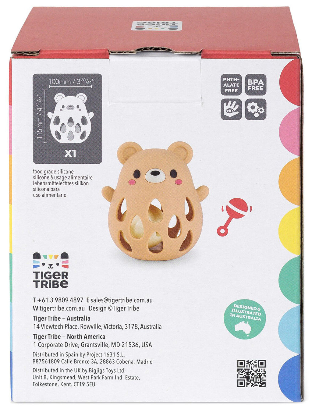 Tiger Tribe Silicone Rattle - Bear