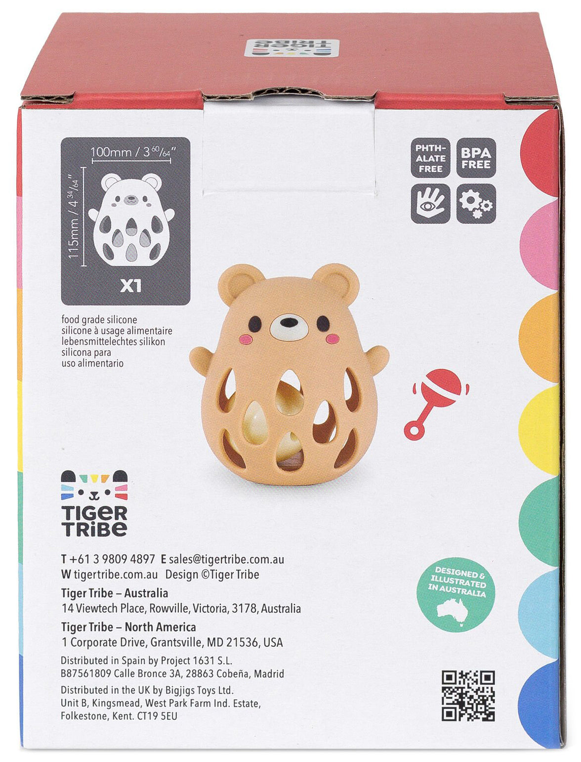 Tiger Tribe Silicone Rattle - Bear