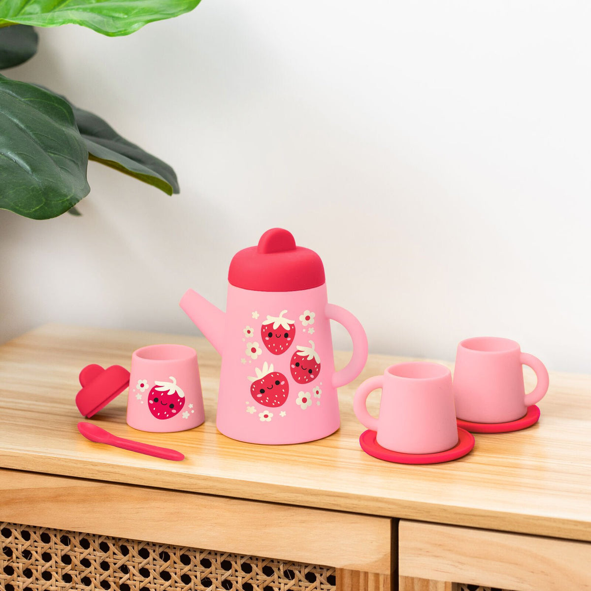 Tiger Tribe Silicone Tea Set - Strawberry Patch