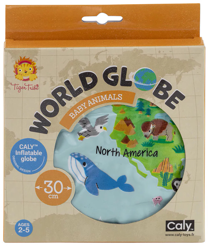 Tiger Tribe Inflatable World Globe - Baby Animals (30cm)