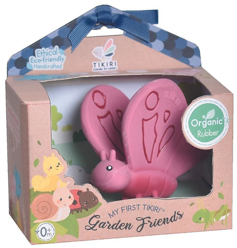 Tikiri My First Garden Friends Organic Teether Rattle - Butterfly
