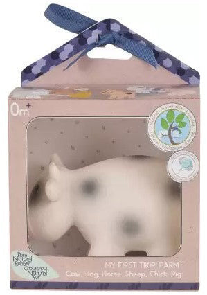 Tikiri My First Farm Animal Organic Teether Rattle - Cow