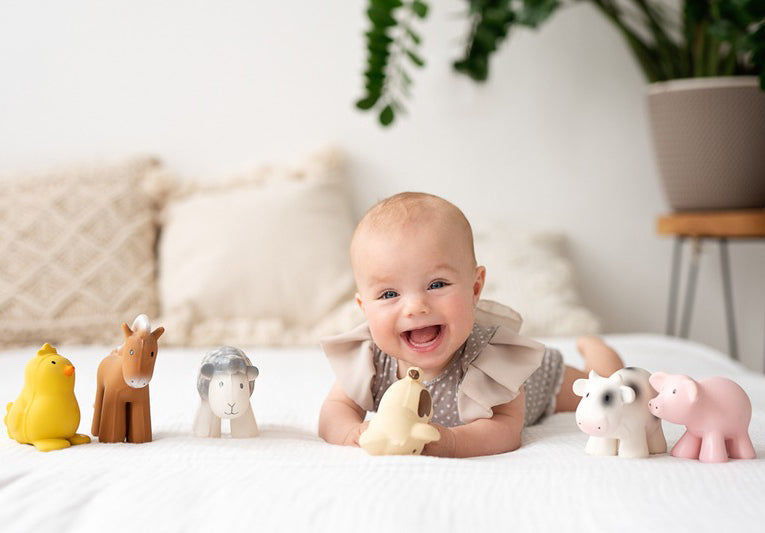 Tikiri My First Farm Animal Organic Teether Rattle - Cow