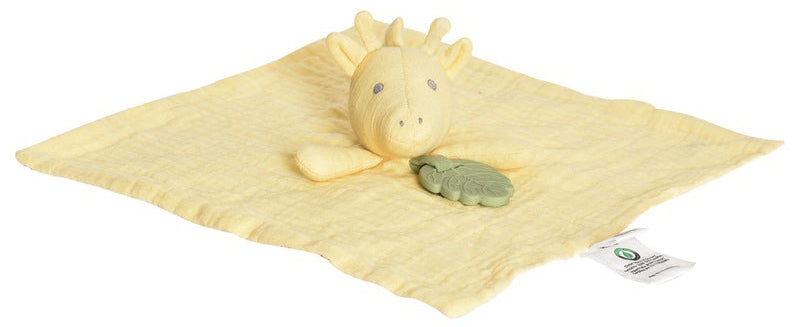 Tikiri Organic Comforter with Rubber Teether - Giraffe (30cm)