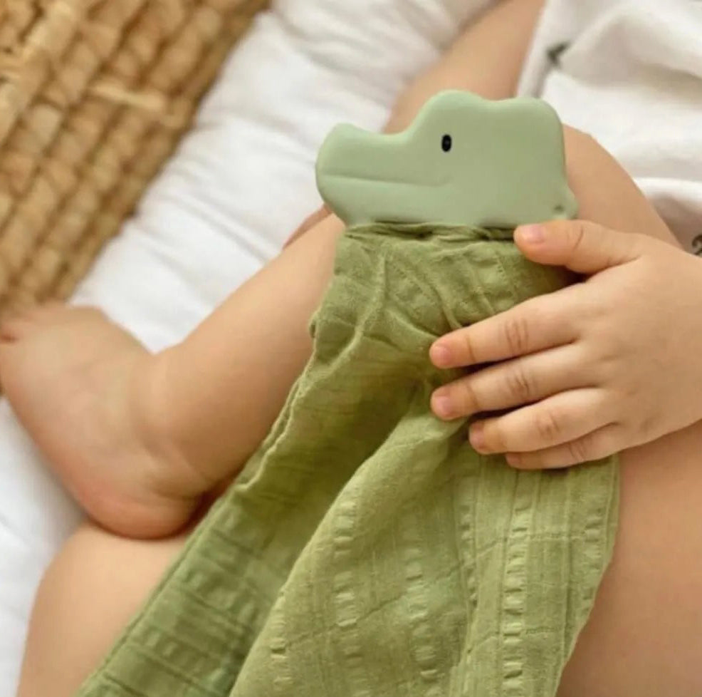 Tikiri My First Safari Organic Comforter & Teether - Crocodile