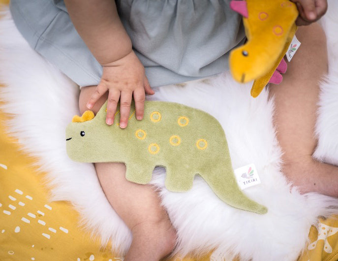 Tikiri Organic Sensory Scrunchie Toy - Triceratops