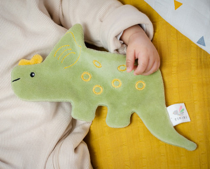 Tikiri Organic Sensory Scrunchie Toy - Triceratops