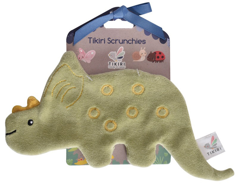 Tikiri Organic Sensory Scrunchie Toy - Triceratops