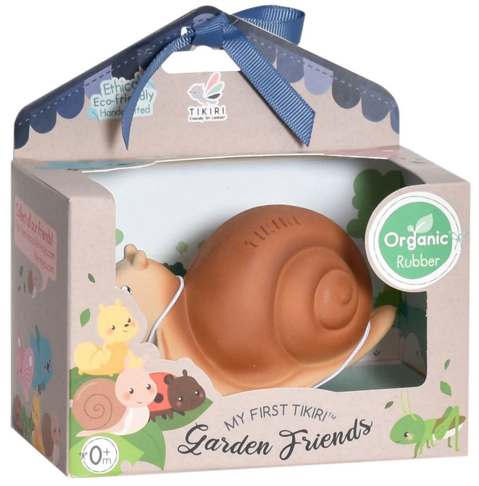 Tikiri My First Garden Friends Organic Teether Rattle - Snail