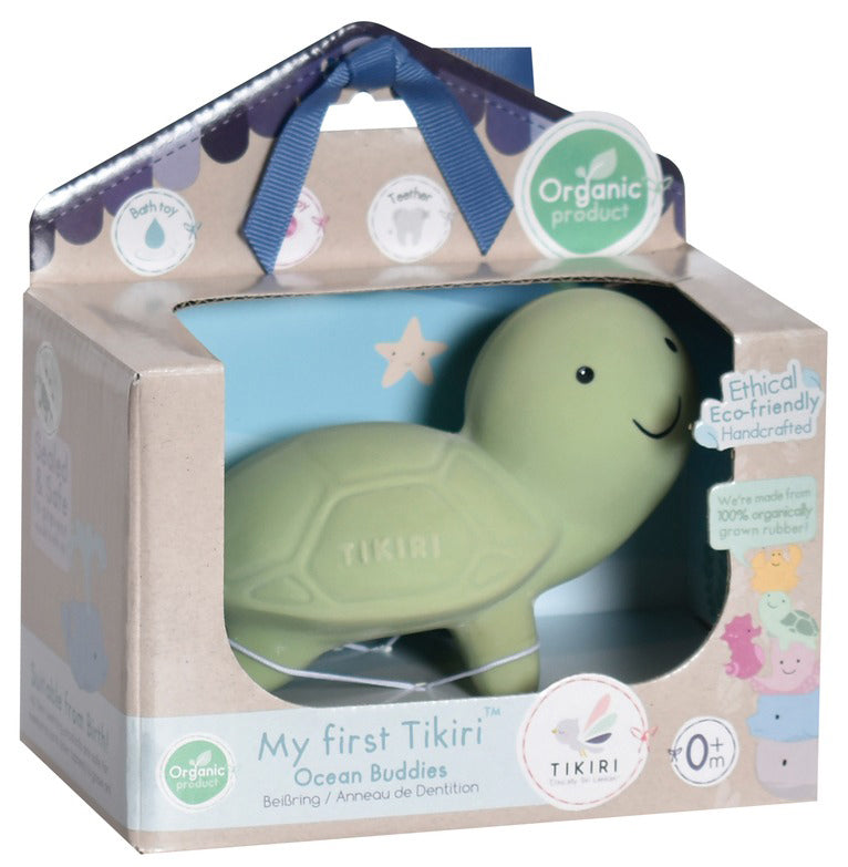 Tikiri My First Ocean Buddies Organic Teether Rattle - Turtle