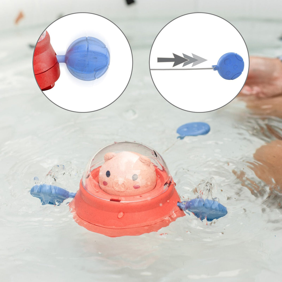 Tiger Tribe ECO Bath Paddle Ship - Space Piggy