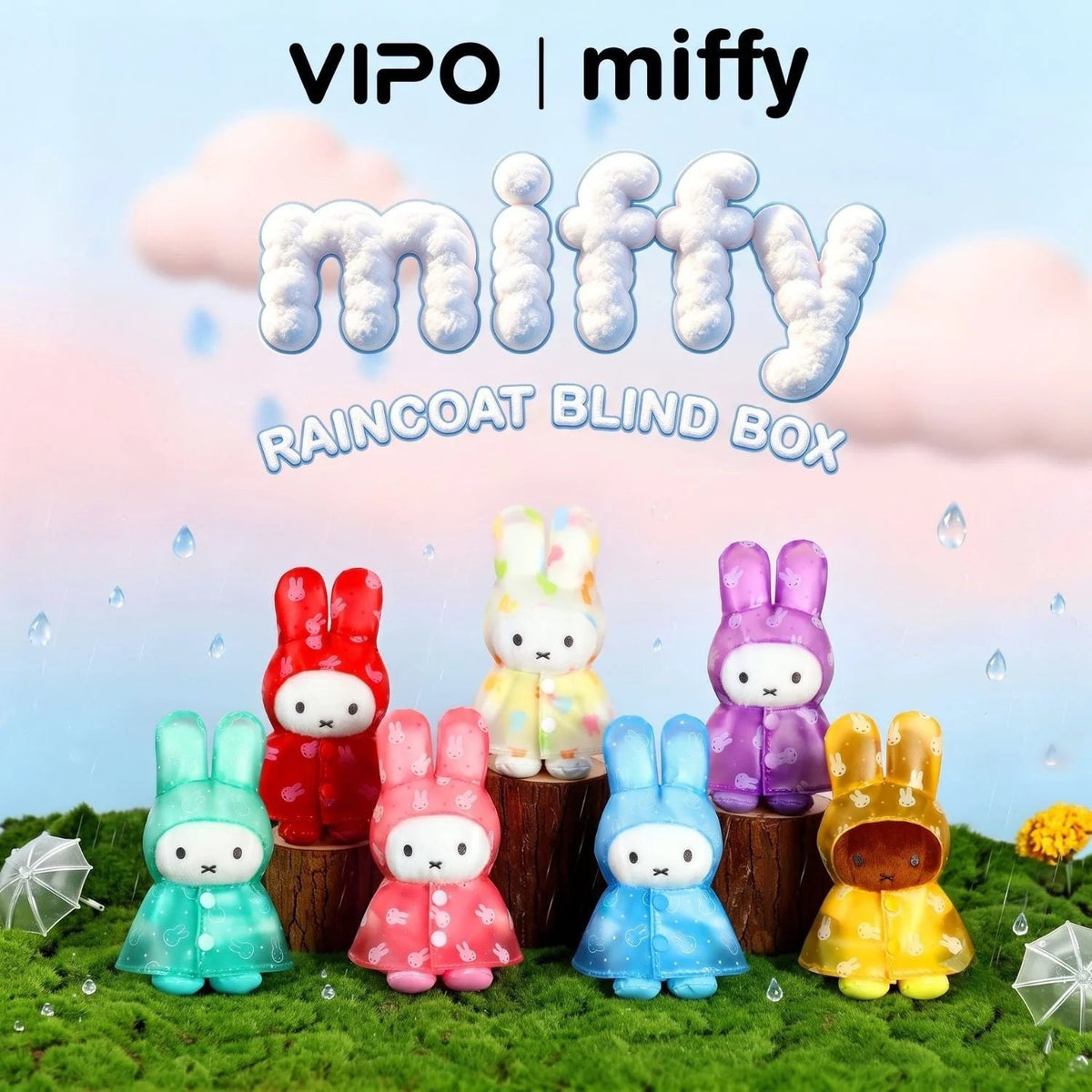 Miffy & Friends Blind Box - Raincoat Plush Keychain (Raincoat Series)