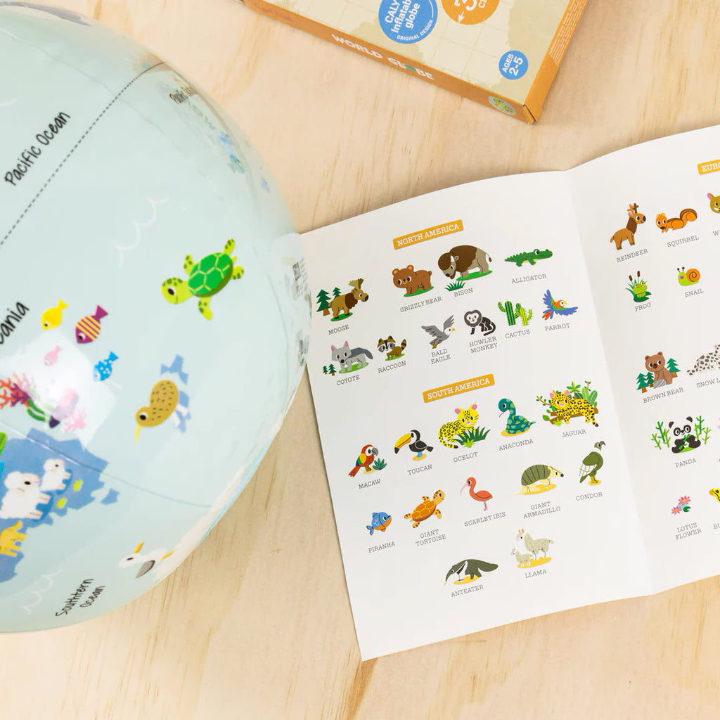 Tiger Tribe Inflatable World Globe - Baby Animals (30cm)