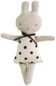 Alimrose Linen Bonnie Bunny Rattle - Black Spot (19cm)