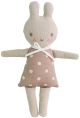 Alimrose Linen Bonnie Bunny Rattle - Mauve (19cm)