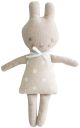 Alimrose Linen Bonnie Bunny Rattle - White Spot (19cm)