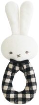 Alimrose Bunny Grab Rattle - Black Check