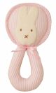 Alimrose Bunny Wand Rattle - Pink Vertical Stripes