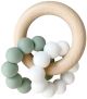 Alimrose Double Silicone Teether Ring - Sage & White