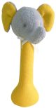 Alimrose Elephant Stick Rattle - Butterscotch Linen