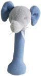 Alimrose Elephant Stick Rattle - Chambray Linen