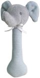 Alimrose Elephant Stick Rattle - Grey Linen
