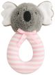 Alimrose Koala Grab Rattle - Pink Stripe